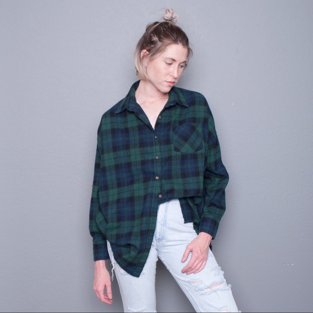 Vtg green flannel.